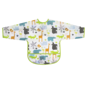 Cleanbib Wp Bib W/Slvs (Color: White Jungle Print, size: 2-4yrs)