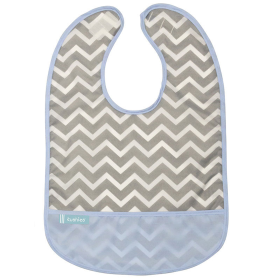 Cleanbib (Color: Chevron Blue Print, size: 12M Plus)