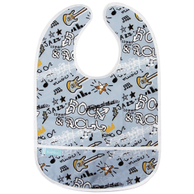 Cleanbib Waterproof Bib (Color: Blue Rock Graffiti Print, size: 12M Plus)