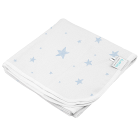 Flannel | Receiving Blanket (Color: Blue Scrible Star)
