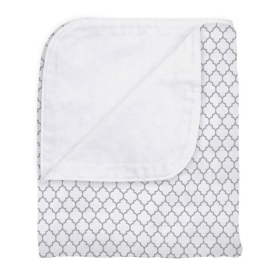 Flannel | Reversible Crib Blanket (Color: Grey Ornament, size: 42x45)