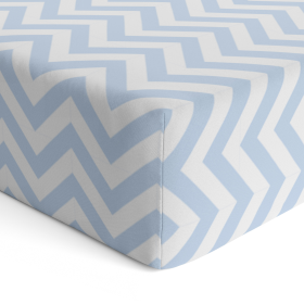 Flannel Toddler Bedding Set (Color: Blue Chevron)