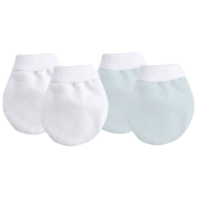 Organic Jersey Mittens (Color: Blue)