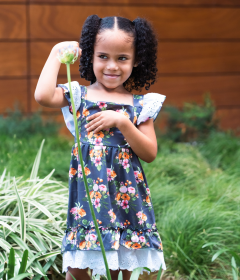 Gray Floral & Lace Summer Savannah Dress (size: 3)