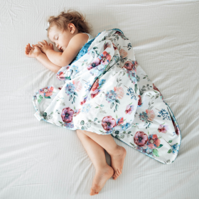 Honey Lemonade - Premium Baby & Toddler Minky Blanket (Color: Blue Floral, size: 30x40 inches)
