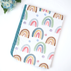 Honey Lemonade - Premium Baby & Toddler Minky Blanket (Color: Blue Rainbow, size: 30x40 inches)