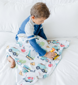 Honey Lemonade - Premium Baby & Toddler Minky Blanket (Color: Construction Trucks, size: 30x40 inches)