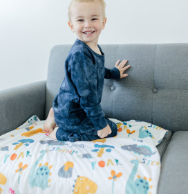 Honey Lemonade - Premium Baby & Toddler Minky Blanket (Color: Dinoland Blue, size: 30x40 inches)