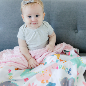 Honey Lemonade - Premium Baby & Toddler Minky Blanket (Color: Dinoland Pink, size: 30x40 inches)