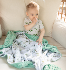 Honey Lemonade - Premium Baby & Toddler Minky Blanket (Color: Eucalyptus, size: 30x40 inches)