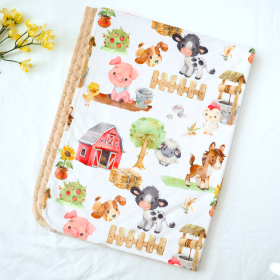 Honey Lemonade - Premium Baby & Toddler Minky Blanket (Color: Farm Animals, size: 30x40 inches)