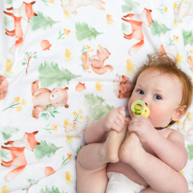 Honey Lemonade - Premium Baby & Toddler Minky Blanket (Color: Forest Friends, size: 30x40 inches)
