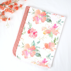 Honey Lemonade - Premium Baby & Toddler Minky Blanket (Color: Pink & Gold Floral, size: 30x40 inches)