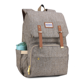 Canvas Diaper Backpack (Color: brown)