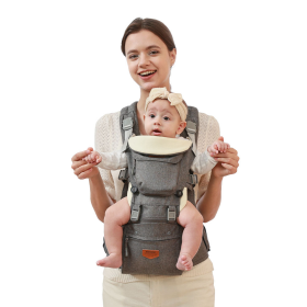 Ergonomic Baby Carrier 3-in-1 (Color: Grey Carrier)