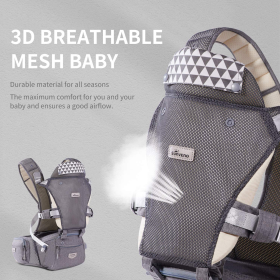 Breathable Baby Carrier (Color: Grey)
