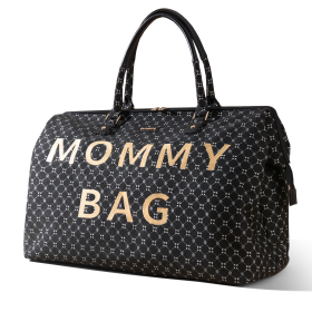 Weekender Mommy Bag Travel Duffle (Color: Black)