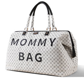 Weekender Mommy Bag Travel Duffle (MACYS) (Color: White Classic)