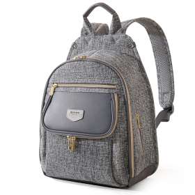 Tweed Luxe Diaper Bag Backpack (Color: Black)