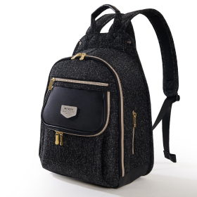 Tweed Luxe Diaper Bag Backpack (Color: gray-1)