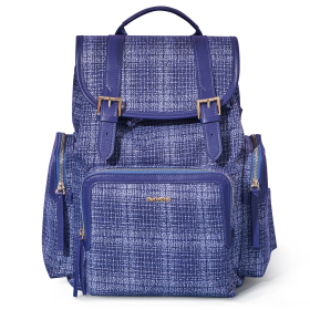 Tweed Diaper Backpack (Color: Blue)