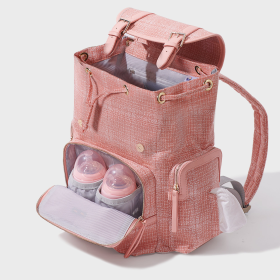 Tweed Diaper Backpack (Color: pink)