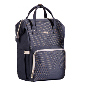 Quilted Diaper Bag Backpack (Color: Black)