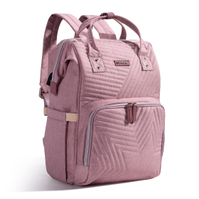 Quilted Diaper Bag Backpack (Color: pink)