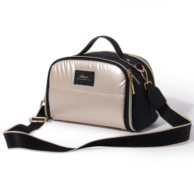 Lunch Cooler Bag with Shoulder Strap (Color: Golden, size: small)