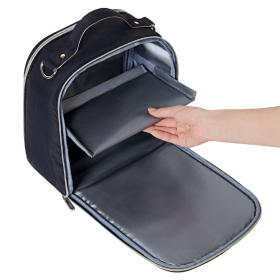 Lunch Cooler Bag with Shoulder Strap (Color: Silver, size: small)