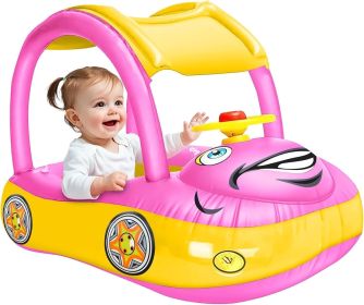 Inflatable Baby Pool Float with Canopy (Color: pink)