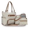 8Pcs Baby Nappy Diaper Bags Set for Mom Dad Mummy Handbags Multifunctional Diaper Changing Bags with Bottle Bag Mesh Bag Purse Diaper Pad 2 Burp